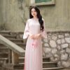 Áo dài AD262 - QD035 cách tân tay lỡ phối cúc ngực form suông nhẹ tà ngắn Dài tay Lụa ánh kim