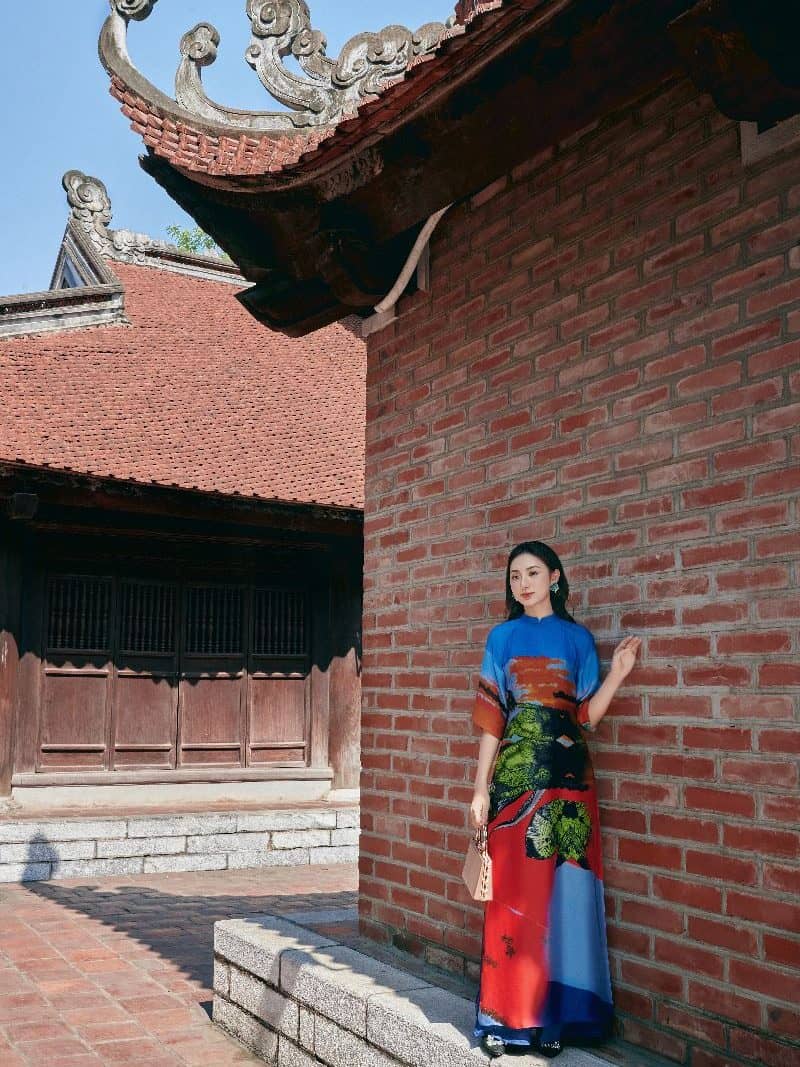 Áo dài cách tân in họa tiết trừu tượng AD227 (LẺ ÁO)
