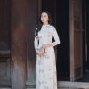 Áo dài cách tân tay dài phối cổ 3 phân AD212