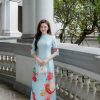 Áo dài cách tân tay lỡ in họa tiết AD176