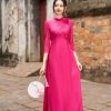 Áo dài cách tân tay phồng phối hoa đính nổi AD138