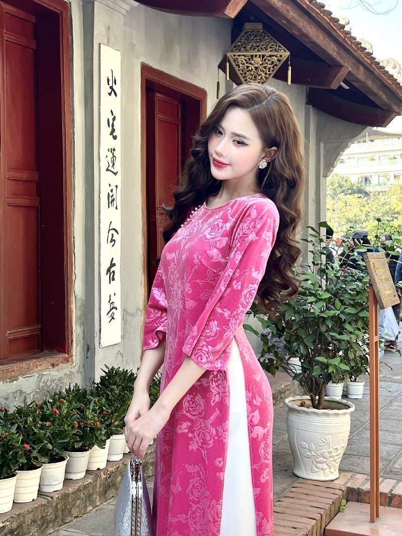 Áo dài dáng suông tay lỡ cổ tròn AD220 (LẺ ÁO)
