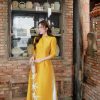 Áo dài tà ngắn cách tân phối tay phồng AD204