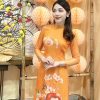 Áo dài truyền thống phối họa tiết hiện đại AD151 (HÀNG LỖI )