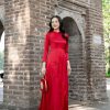 Áo dài truyền thống tà đính hoa AD136
